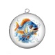 Pendentif Cabochon Argent - poisson