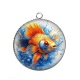 Pendentif Cabochon Argent - poisson