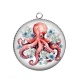 Pendentif Cabochon Argent - pieuvre