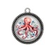 Pendentif Cabochon Argent - pieuvre