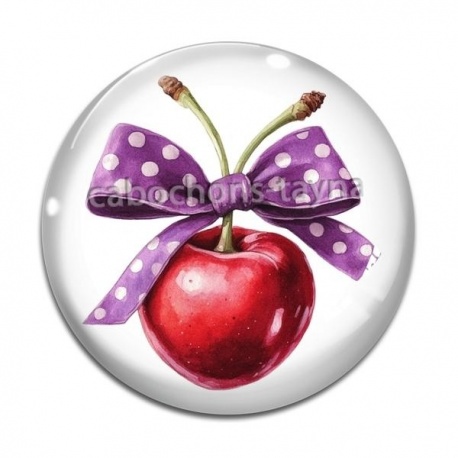 Cabochon Verre - cerise