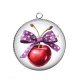 Pendentif Cabochon Argent - cerise