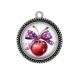 Pendentif Cabochon Argent - cerise