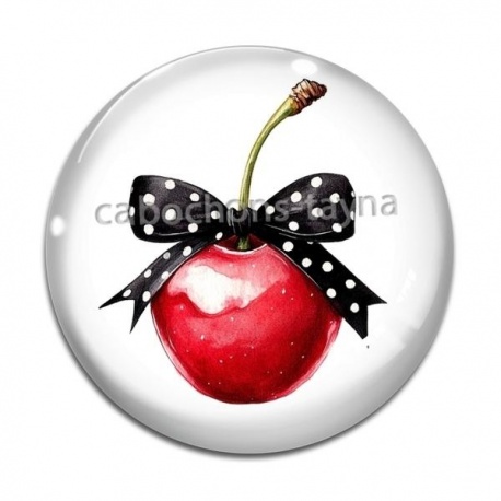 Cabochon Verre - cerise