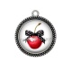 Pendentif Cabochon Argent - cerise