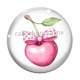 Cabochon Verre - cerise
