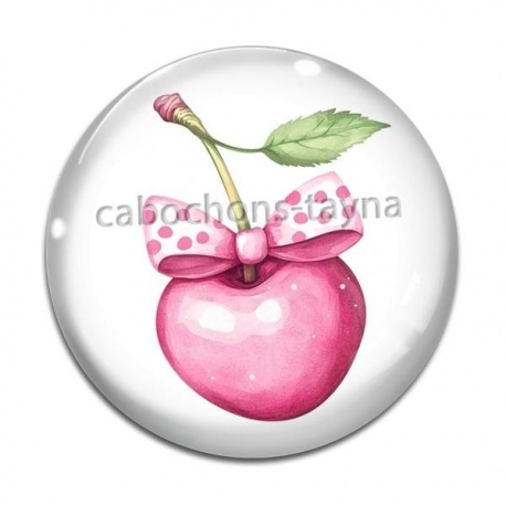 Cabochon Verre - cerise
