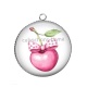 Pendentif Cabochon Argent - cerise