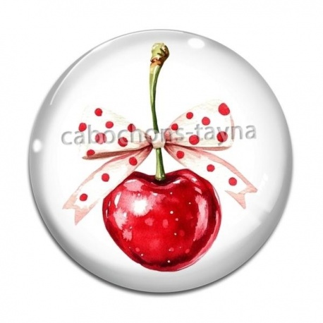 Cabochon Verre - cerise