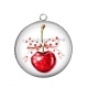 Pendentif Cabochon Argent - cerise