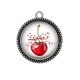 Pendentif Cabochon Argent - cerise