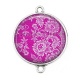 Connecteur Cabochon Argent - fleur dentelle