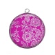Pendentif Cabochon Argent - fleur dentelle