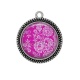 Pendentif Cabochon Argent - fleur dentelle