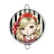Connecteur Cabochon Argent - petite fille