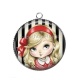 Pendentif Cabochon Argent - petite fille