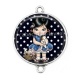 Connecteur Cabochon Argent - petite fille