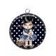 Pendentif Cabochon Argent - petite fille