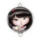 Connecteur Cabochon Argent - petite fille