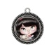 Pendentif Cabochon Argent - petite fille