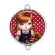 Connecteur Cabochon Argent - petite fille