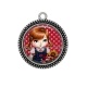 Pendentif Cabochon Argent - petite fille