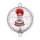 Connecteur Cabochon Argent - enfant petite fille