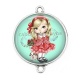 Connecteur Cabochon Argent - petite fille