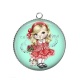 Pendentif Cabochon Argent - petite fille