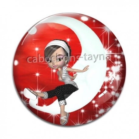 Cabochon Verre - enfant petite fille