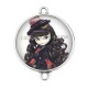 Connecteur Cabochon Argent - enfant petite fille