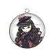 Pendentif Cabochon Argent - enfant petite fille
