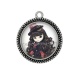 Pendentif Cabochon Argent - enfant petite fille