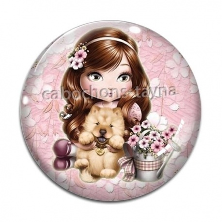 Cabochon Verre - petite fille
