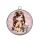 Pendentif Cabochon Argent - petite fille