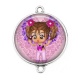 Connecteur Cabochon Argent - petite fille