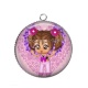 Pendentif Cabochon Argent - petite fille