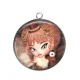 Pendentif Cabochon Argent - enfant petite fille