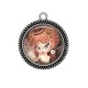 Pendentif Cabochon Argent - enfant petite fille