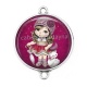 Connecteur Cabochon Argent - petite fille