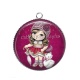 Pendentif Cabochon Argent - petite fille