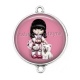 Connecteur Cabochon Argent - petite fille