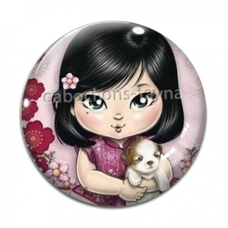 Cabochon Verre - petite fille