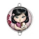 Connecteur Cabochon Argent - petite fille