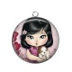 Pendentif Cabochon Argent - petite fille