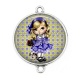 Connecteur Cabochon Argent - petite fille
