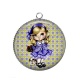Pendentif Cabochon Argent - petite fille