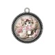 Pendentif Cabochon Argent - chat 