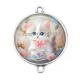 Connecteur Cabochon Argent - chaton