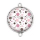 Connecteur Cabochon Argent - pois